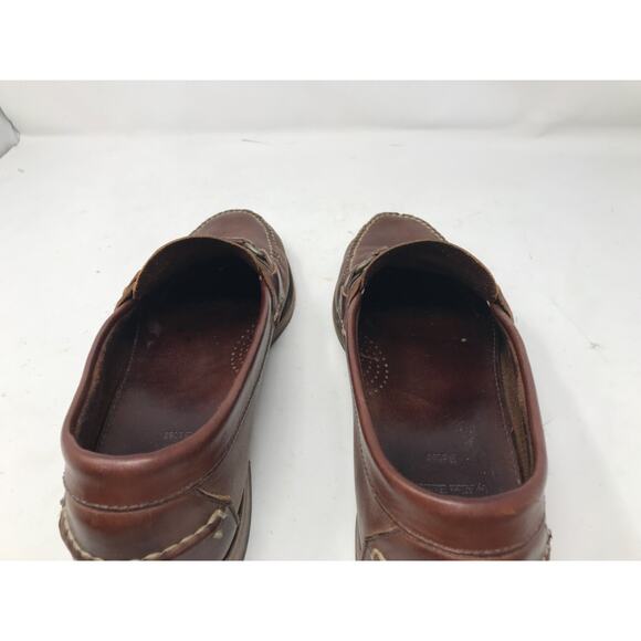 Men's AE By Allen Edmonds Bates Brown Leather Loafer With Front Buckle Size 11 - Picture 6 of 8